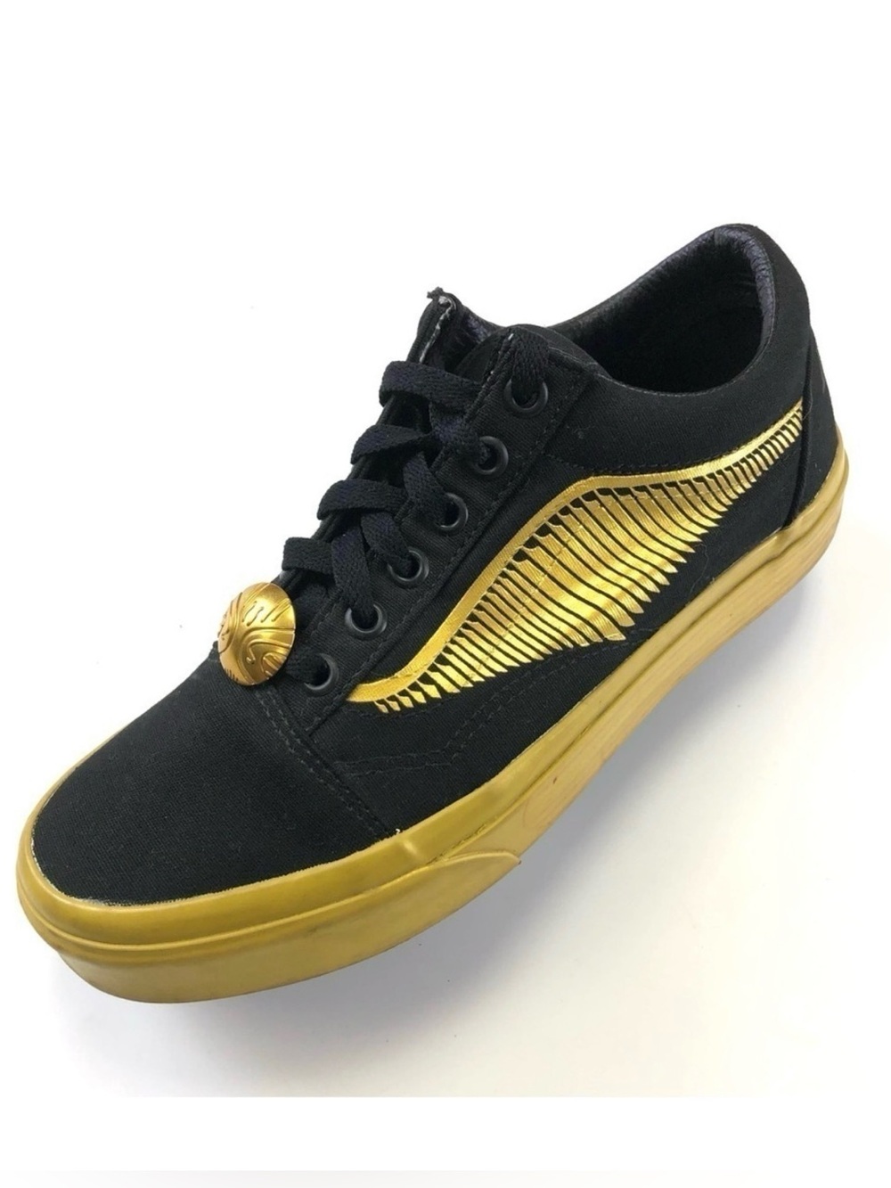 VANS Old Skool x Harry Potter black gold Snitch sneakers Size 7.5